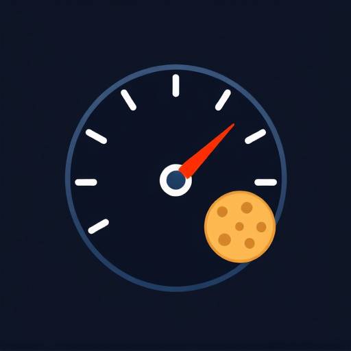 Icon of a speedometer, symbolizing website performance monitoring with cookies.