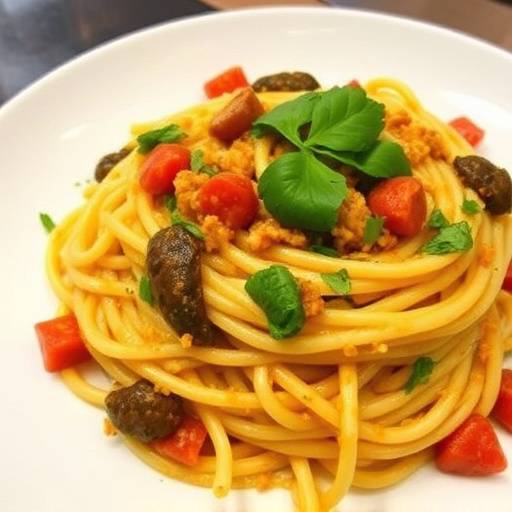 Image of a quick and tasty chakalaka pasta dish