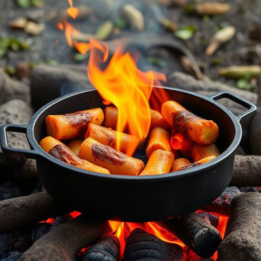 Potjiekos cooking over an open fire