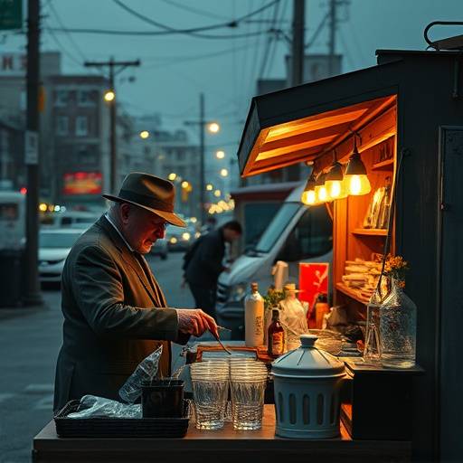 Uncle Joe preparing a massive Gatsby sandwich at his roadside stand