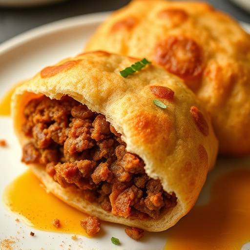 Vetkoek filled with savory mince